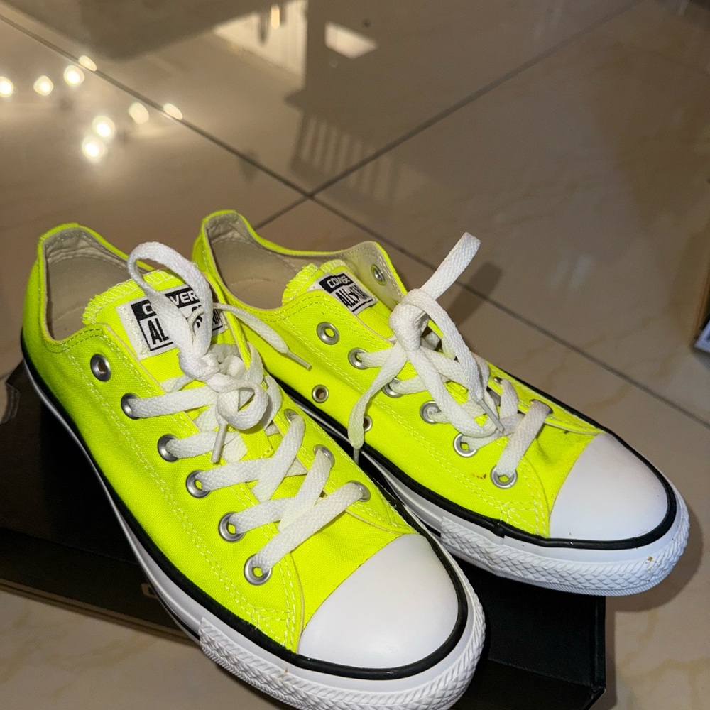 Converse Neon Green Low-Top Sneakers